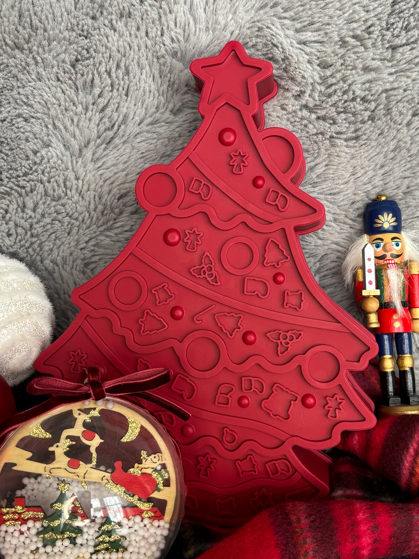 Gamelle anti-glouton pour chiens - Sapin de Noël rouge