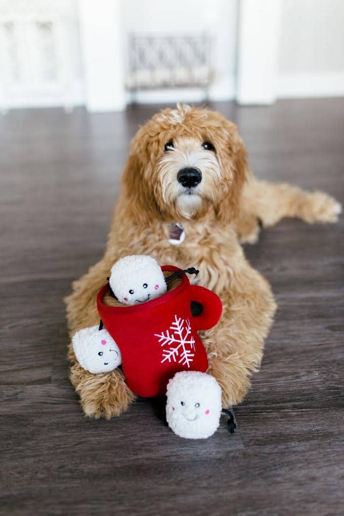 Jouet de fouille pour chiens - chocolat chaud et chamallows