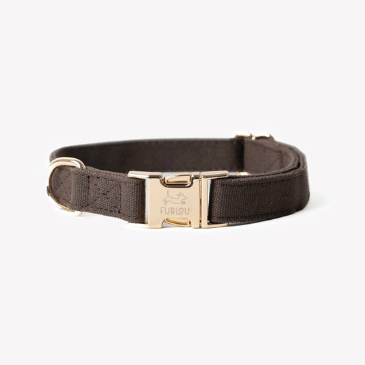 Collier pour chien en toile - Marron