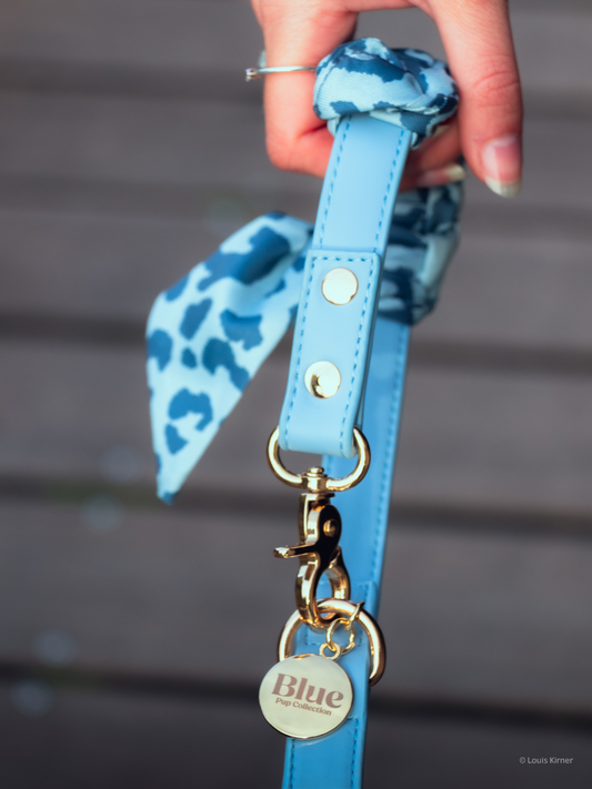 Laisse-bandana Blue multiposition en simili cuir