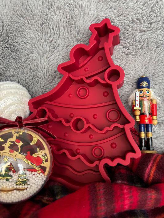 Gamelle anti-glouton pour chiens - Sapin de Noël rouge