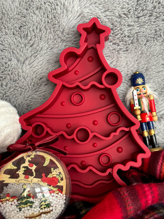 Gamelle anti-glouton pour chiens - Sapin de Noël rouge