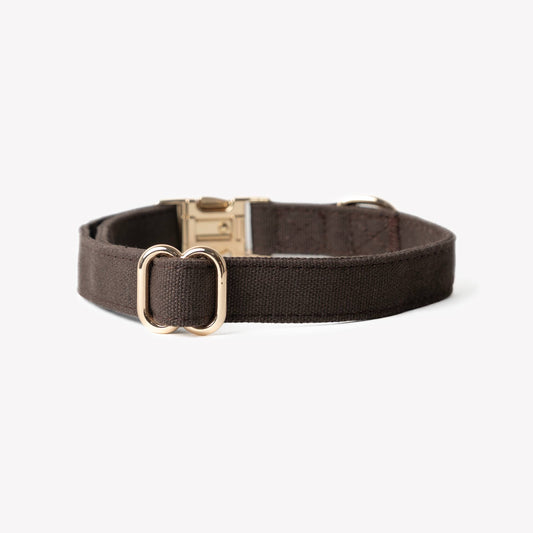 Collier pour chien en toile - Marron